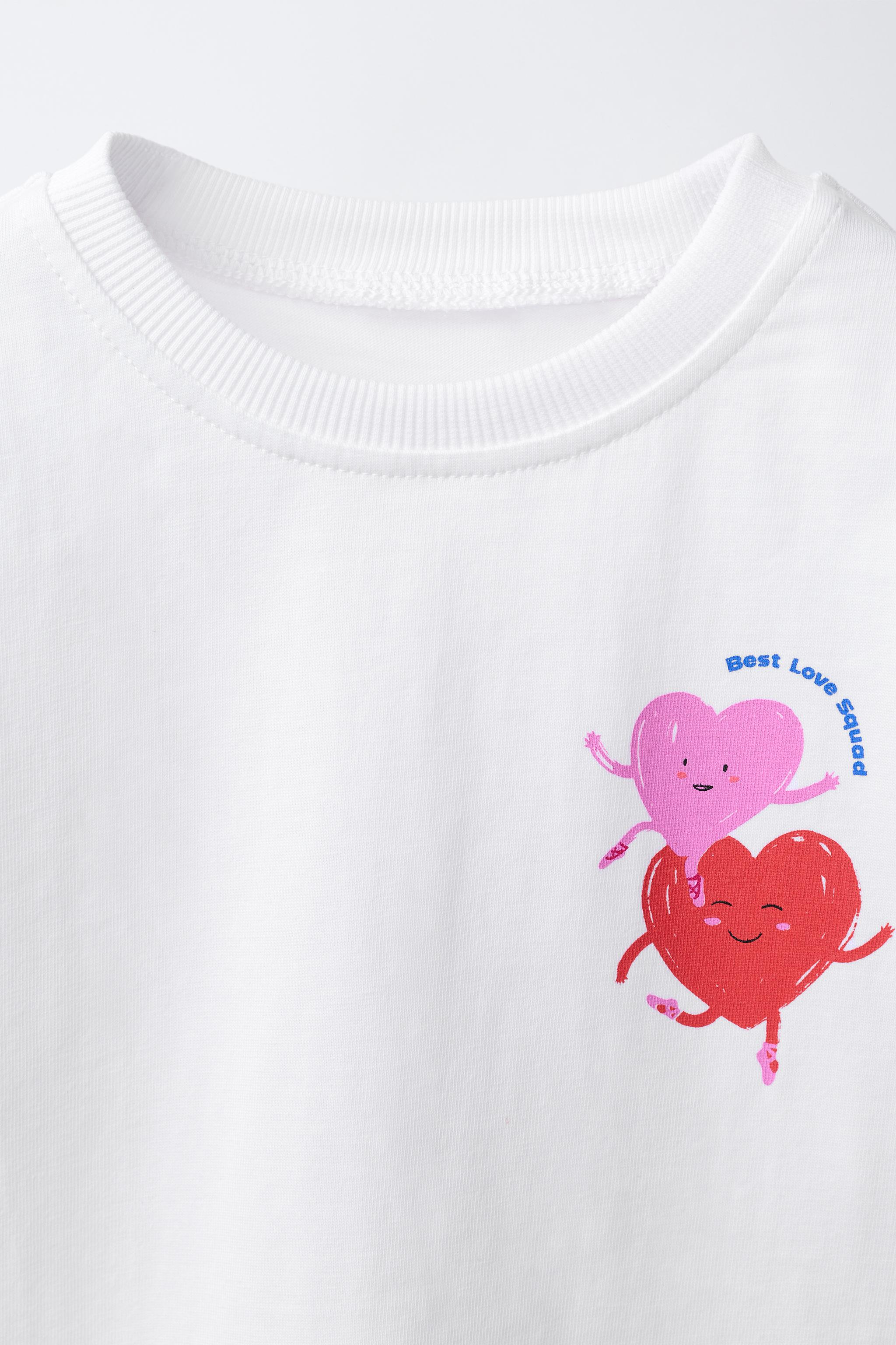 JNHearts新作♡完売品♡Basic Tshirts HEART PRINT T-SHIRT - White | ZARA United States