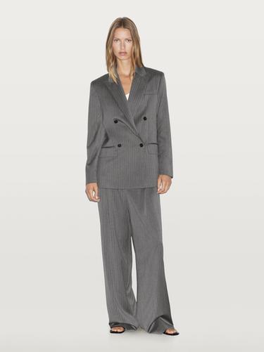 Americana raya diplomática 100% lana - Gris de Zara