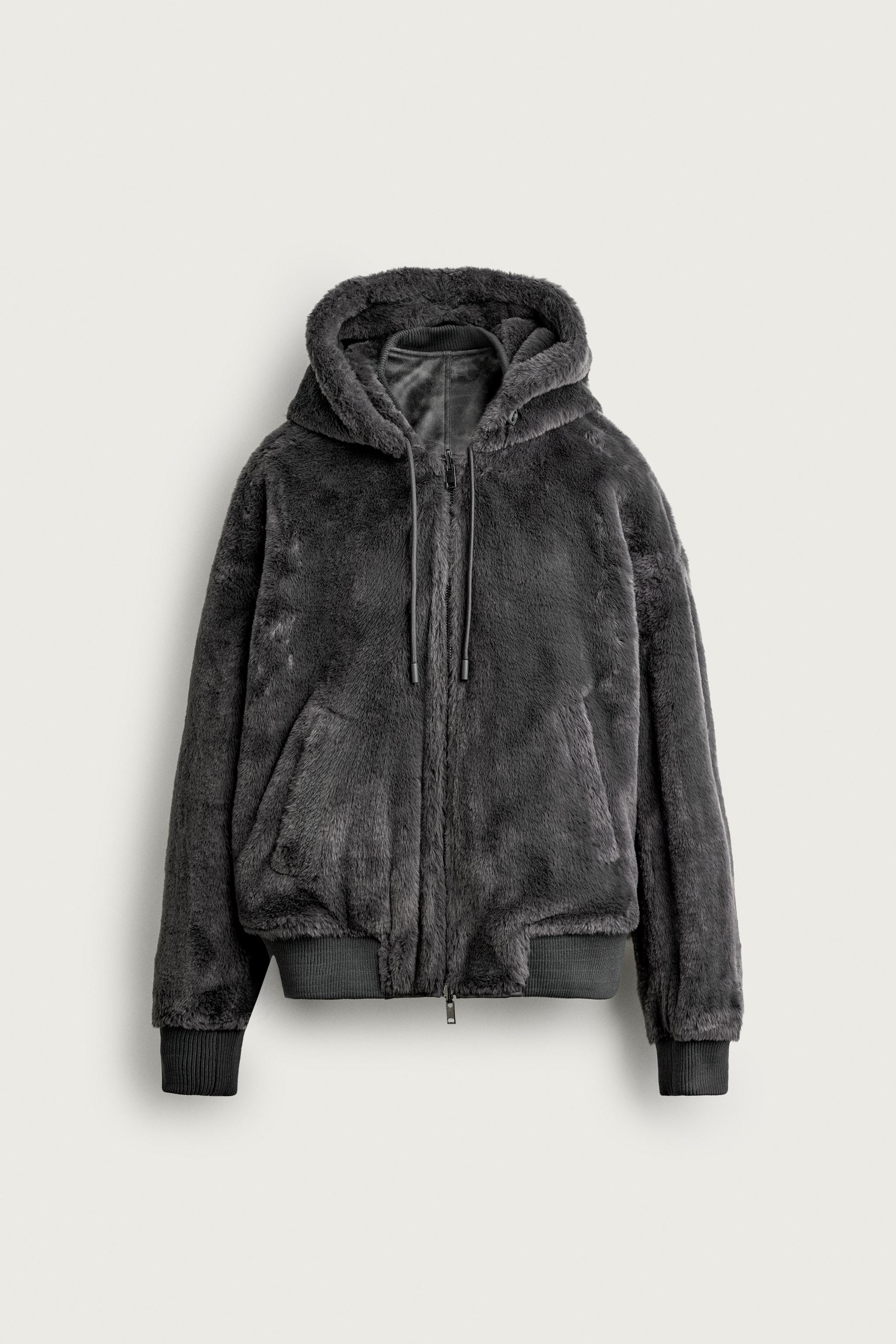 FAUX SHEARLING REVERSIBLE BOMBER JACKET
