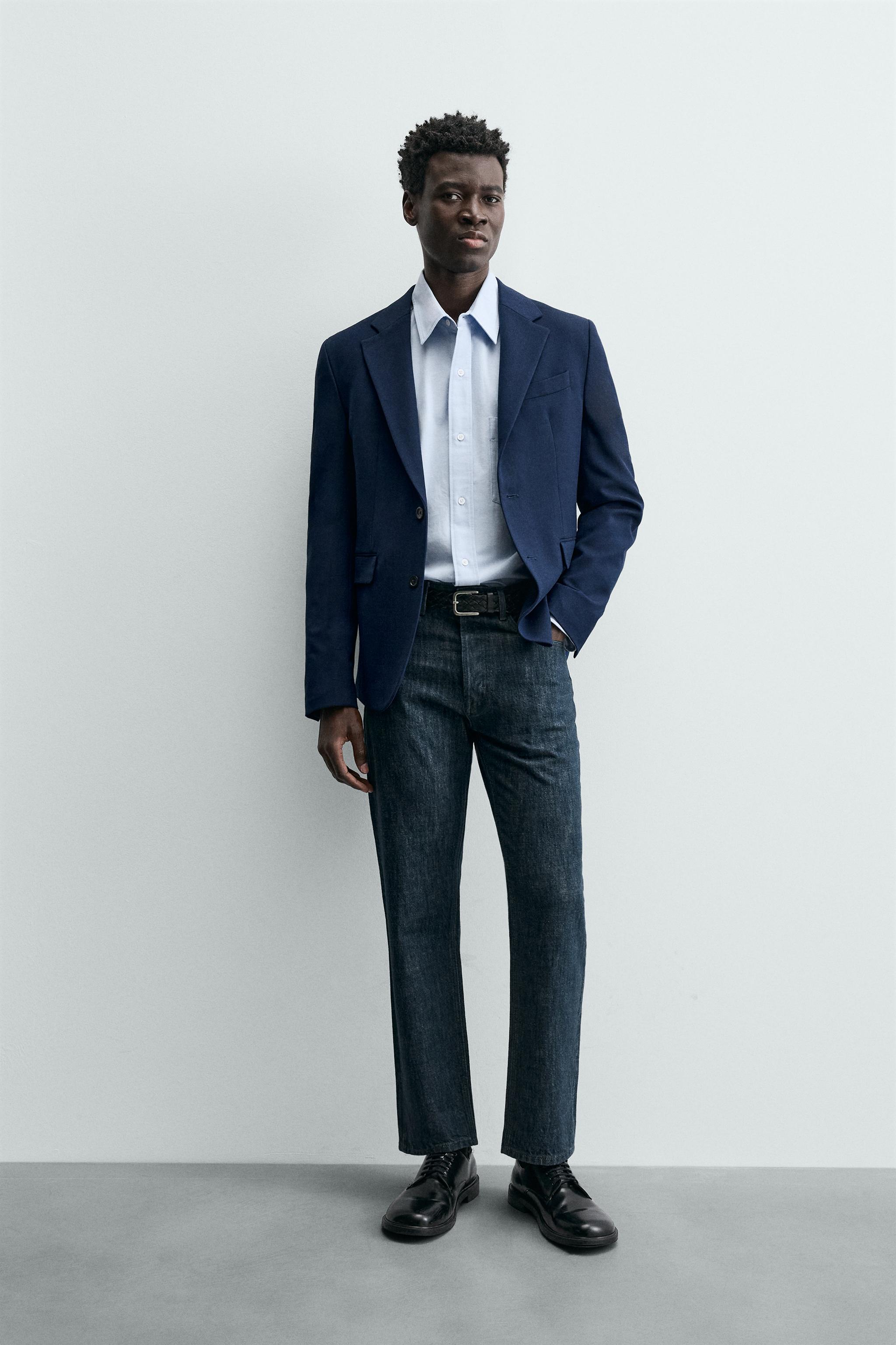 チェック柄ブレザー スクエアカットブレザー ZARA ZW Japan ZARA | ブラック/エクリュ - COLLECTION ジャケット・アウター