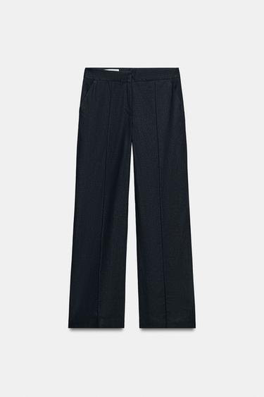 QUẦN SAFARI VẢI LINEN - Màu xanh nước biển từ Zara