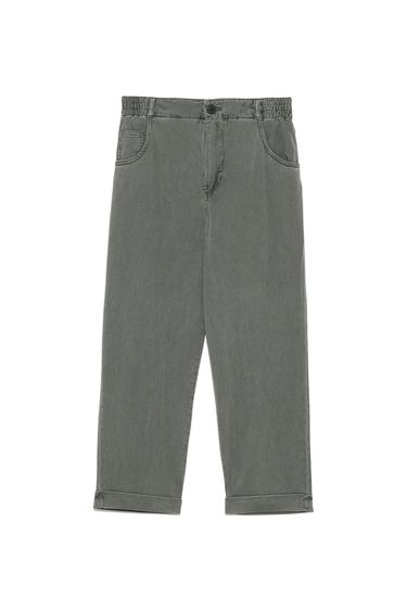 CARROT FIT TROUSERS WITH TURN-UP HEMS