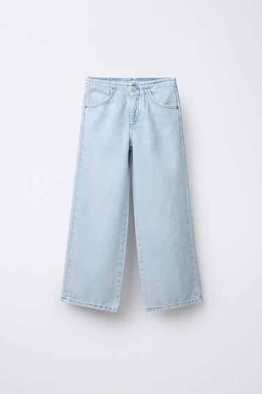 JEANS WIDE LEG - E kaltër e hapur nga Zara