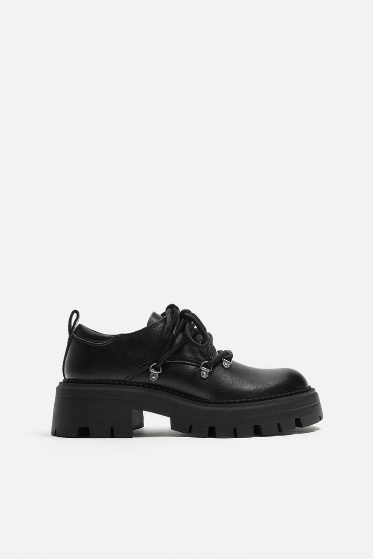 CHUNKY MULTI-EYELET SHOES Black ZARA India