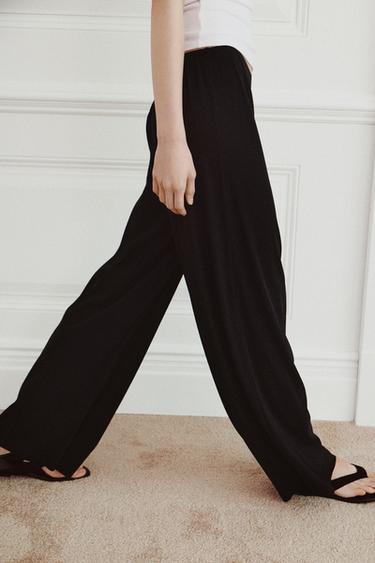 PANTALON DROIT EN COTON - Noir de Zara - Image 3