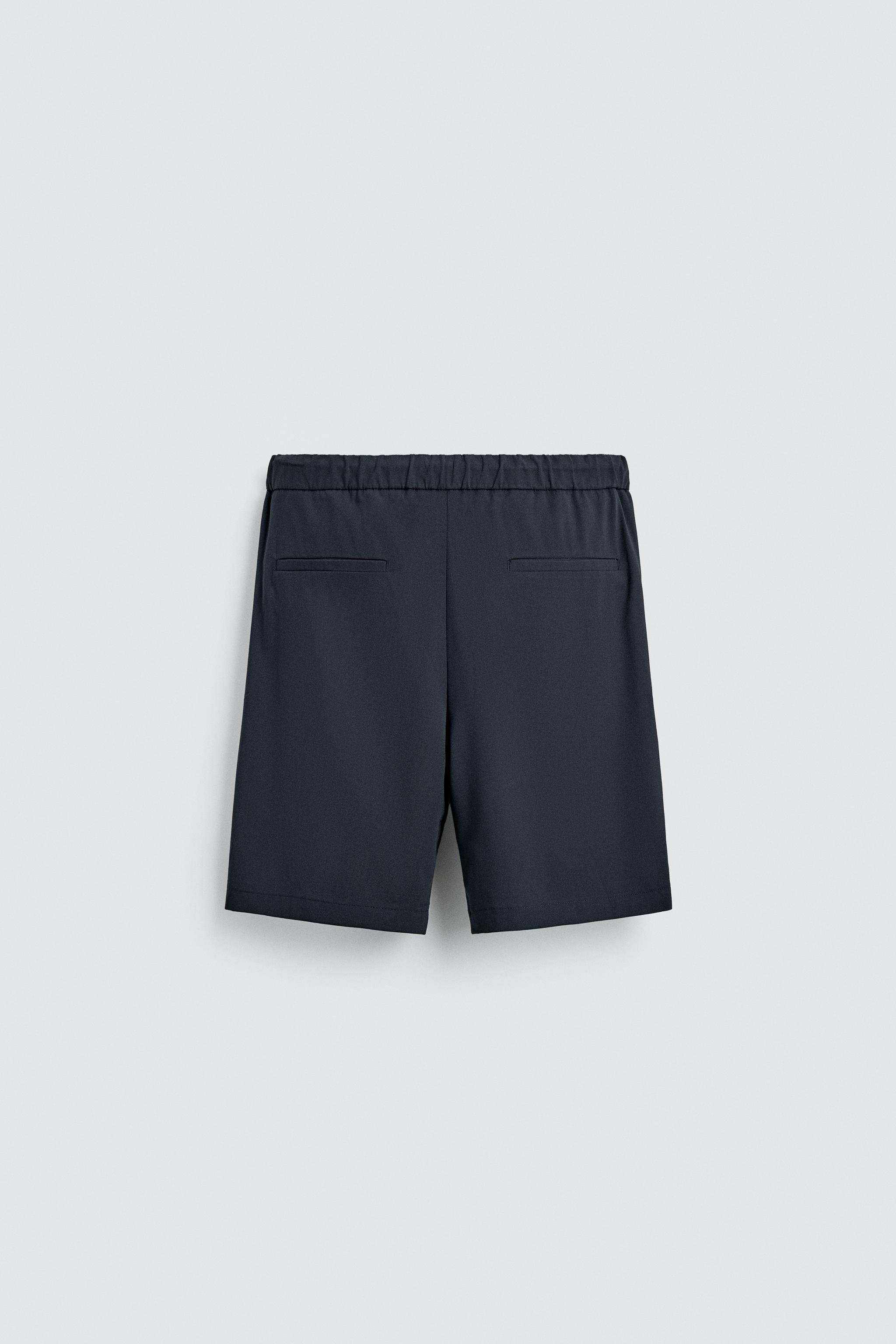 RELAXED FIT TECHNICAL SHORTS - Blue | ZARA United States