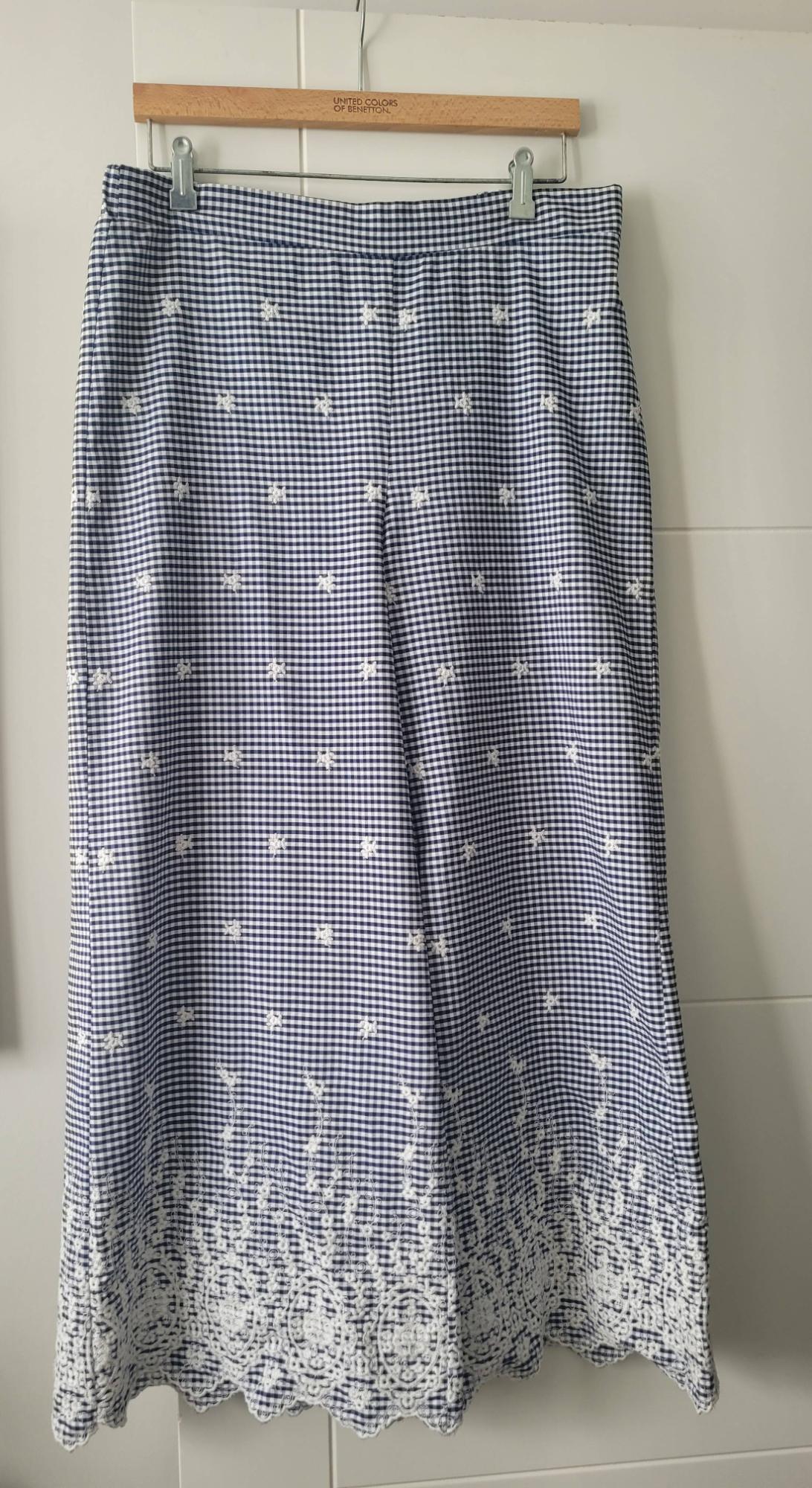 GINGHAM CHECK TROUSERS WITH CONTRASTING EMBROIDERY - Image 5