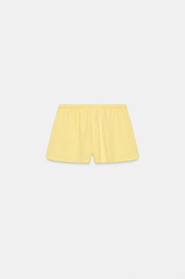 SLUB KNIT SHORTS WITH DRAWSTRING - Light yellow by Zara - Image 6