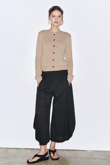 Zara RUSTIC KNIT JACKET - SAND/BROWN - Image 0