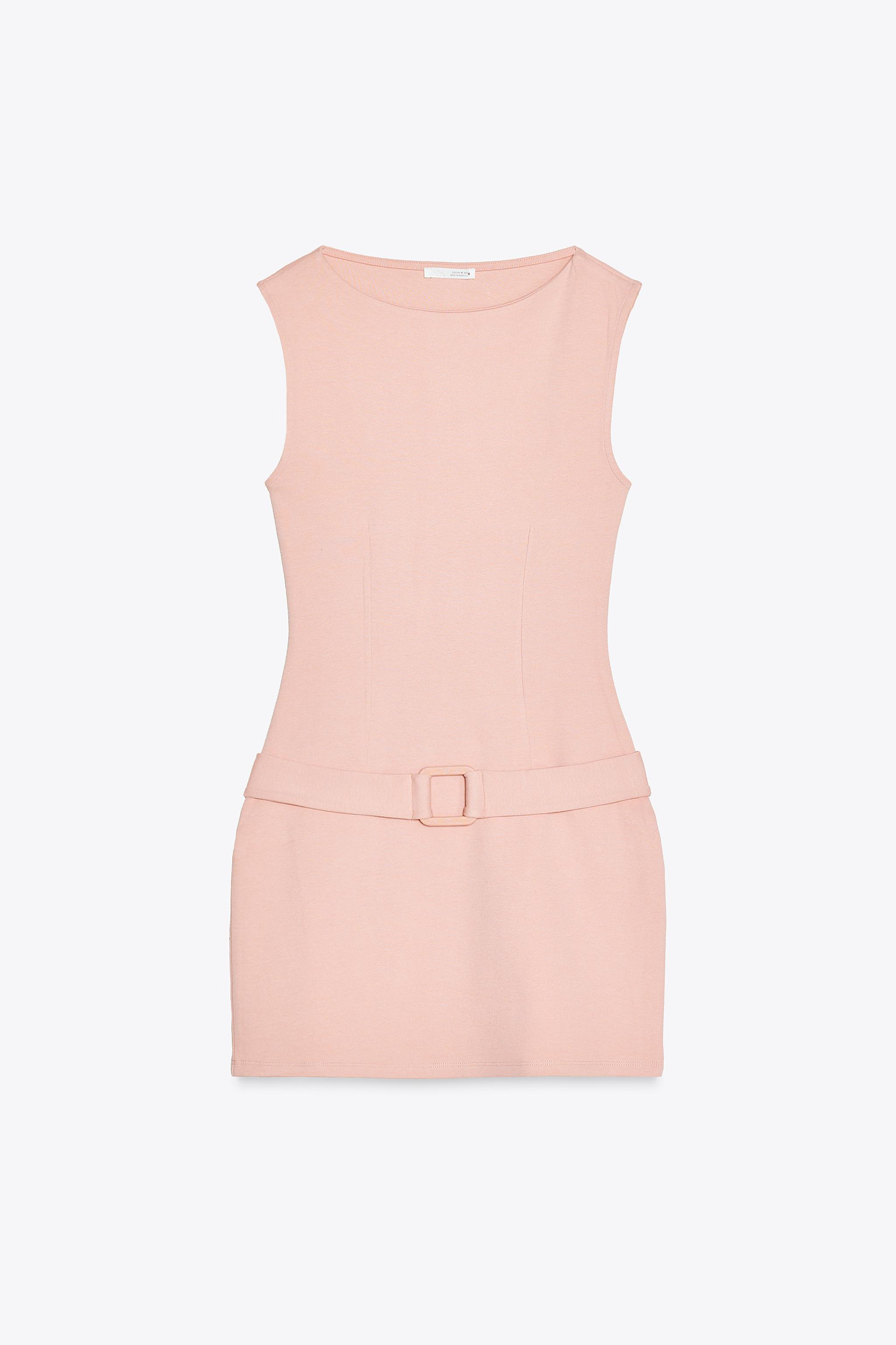ベルトディテール ミニワンピース - パステルピンク | ZARA