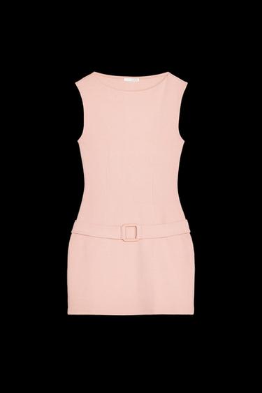 KURZES KLEID MIT GÜRTEL - Pastellrosa von Zara - Bild 0