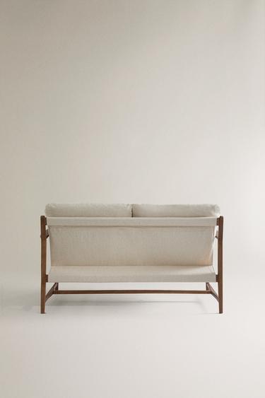 CANAPÉ BOIS ET COUSSIN DÉHOUSSABLE - Beige clair de Zara - Image 4