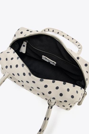 PRINTED SPLIT SUEDE BOWLING BAG - Ecru by Zara - Image 5