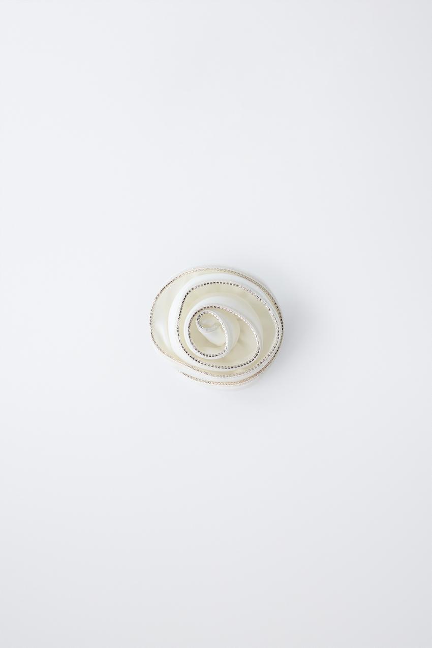RHINESTONE FLOWER BARRETTE - White | ZARA United States display picture 1