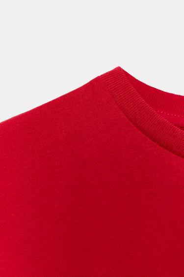 T-SHIRT À MANCHES COURTES - Rouge de Zara - Image 2