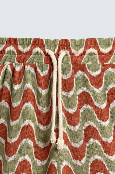 BERMUDA JACQUARD GÉOMÉTRIQUE - orange-vert de Zara - Image 8