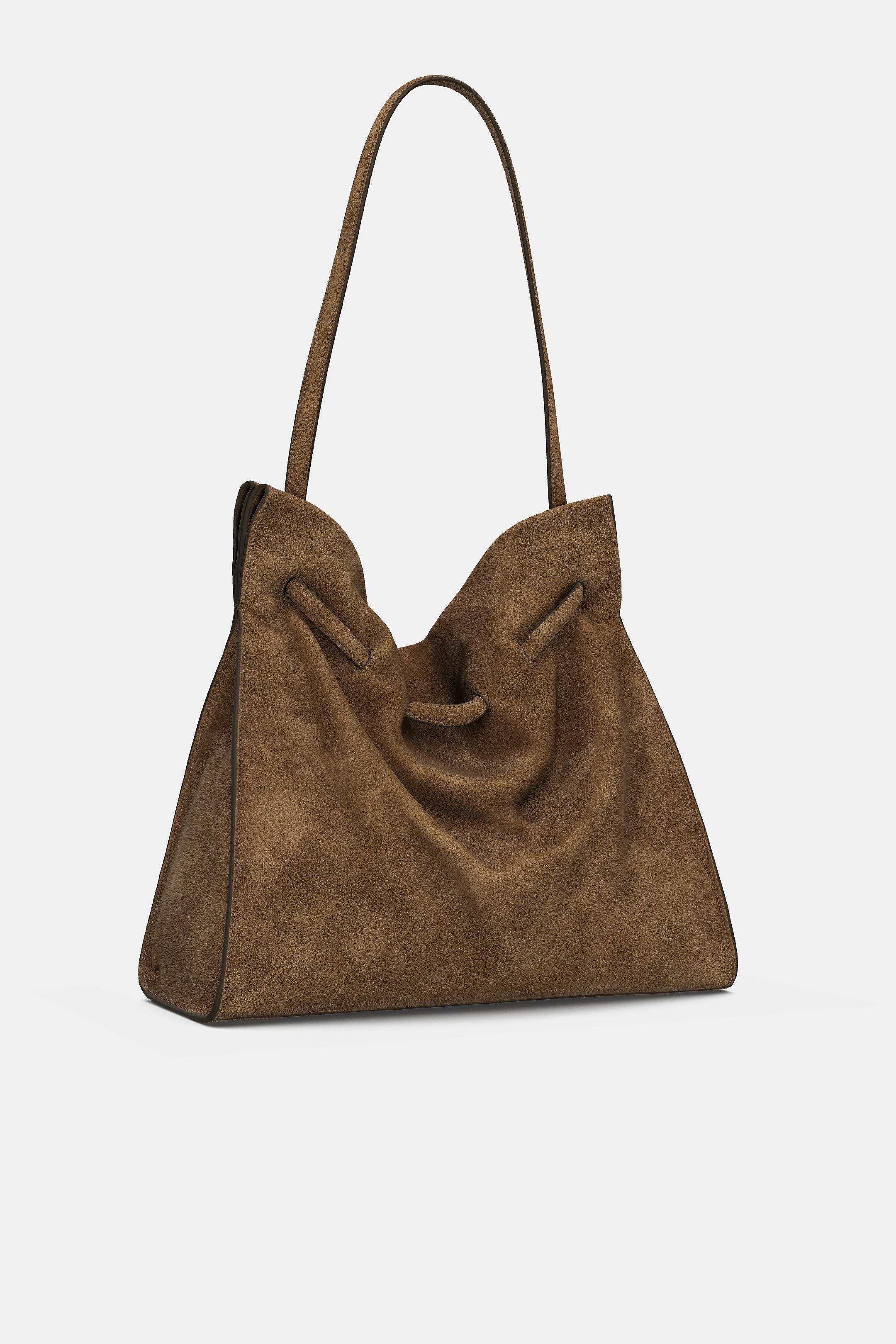 Zara Bolsos Marrones Grandes Bolsos De Mujer Serraje ZARA España