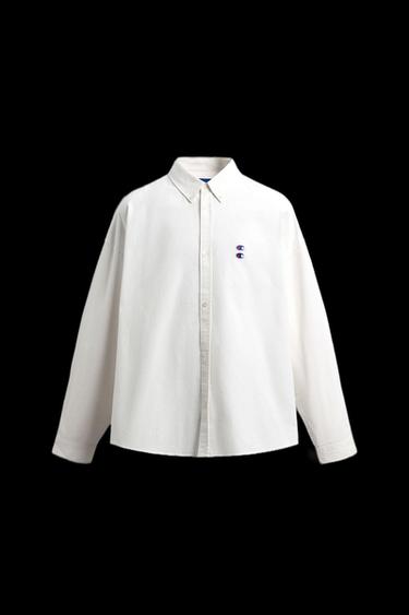 Zara CHAMPION® X ZARA PATCH OXFORD SHIRT - White