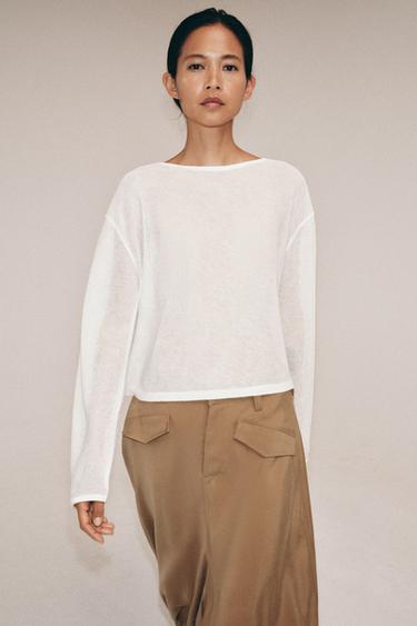 RUSTIC OPEN-KNIT JUMPER - White by Zara