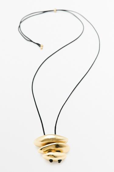Long necklace with irregular pieces — Golden 2