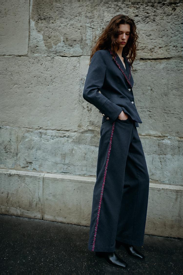 STRAIGHT-LEG PASSEMENTERIE TROUSERS