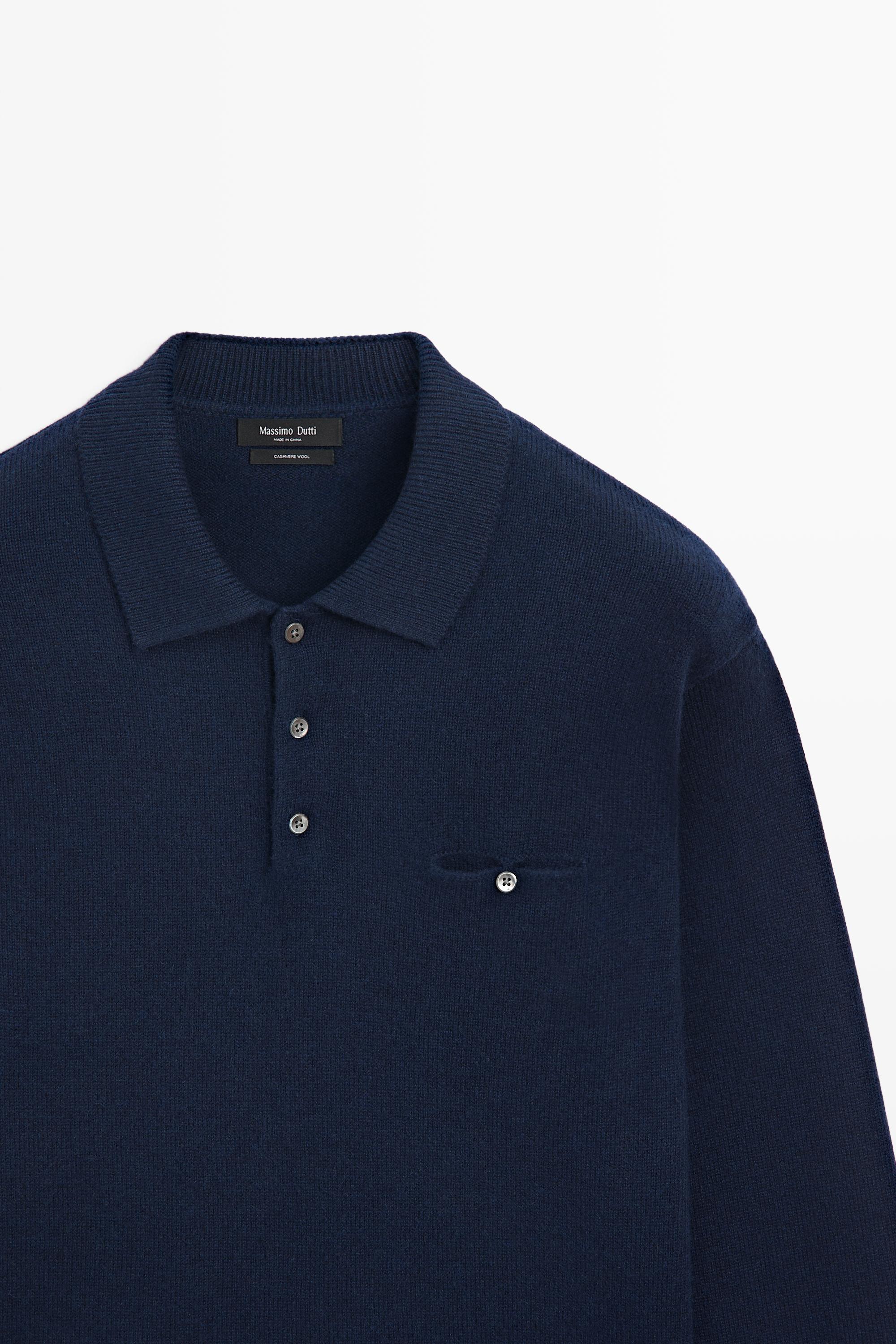 Pull polo en maille détail poche