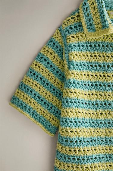 KIDS' CROCHET BEACH SHIRT - Lime by Zara - Image 2