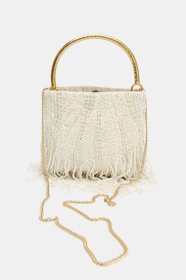 APPLIQUÉ HANDBAG - Ecru by Zara