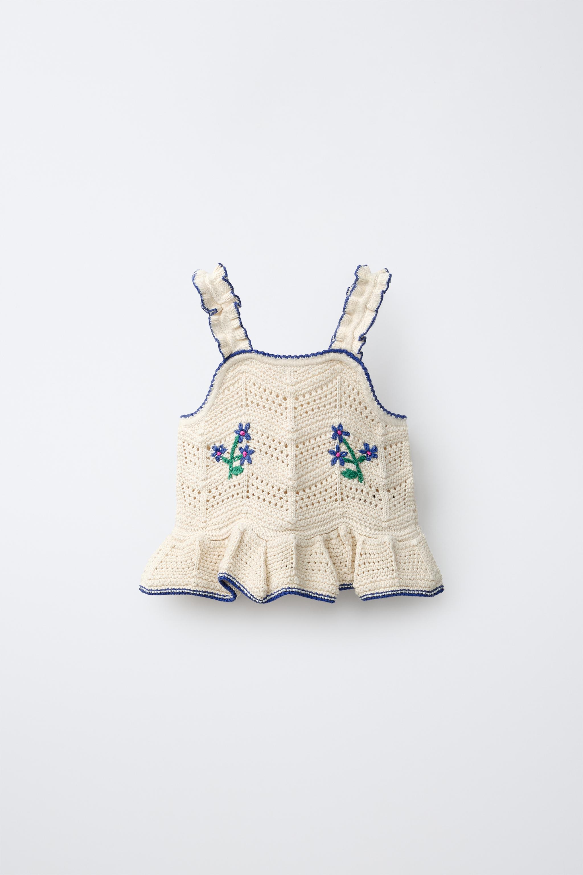 Детские свитеры Zara EMBROIDERED FLOWER KNIT TOP — фото 2
