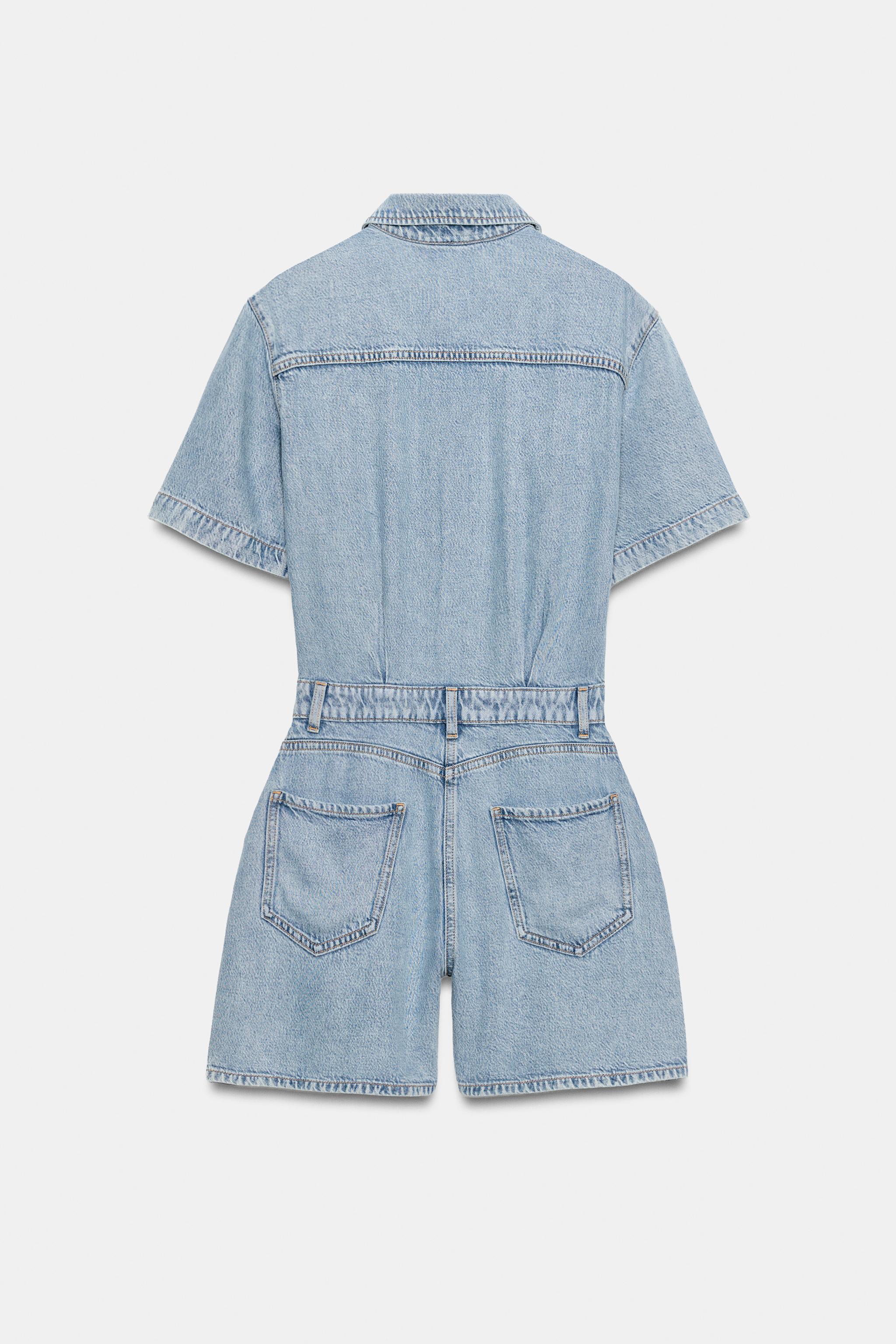 Z1975 SHORT FLOWY DENIM JUMPSUIT