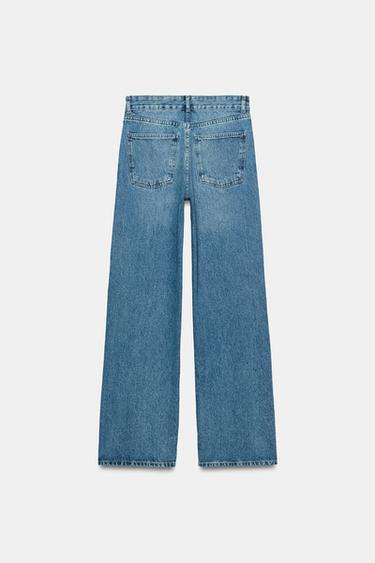 Zara TRF MID-RISE STRAIGHT LEG JEANS - Blue