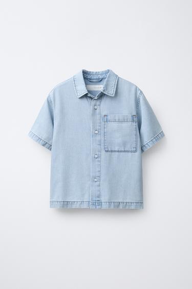 FLUID DENIM SHIRT - Blue by Zara