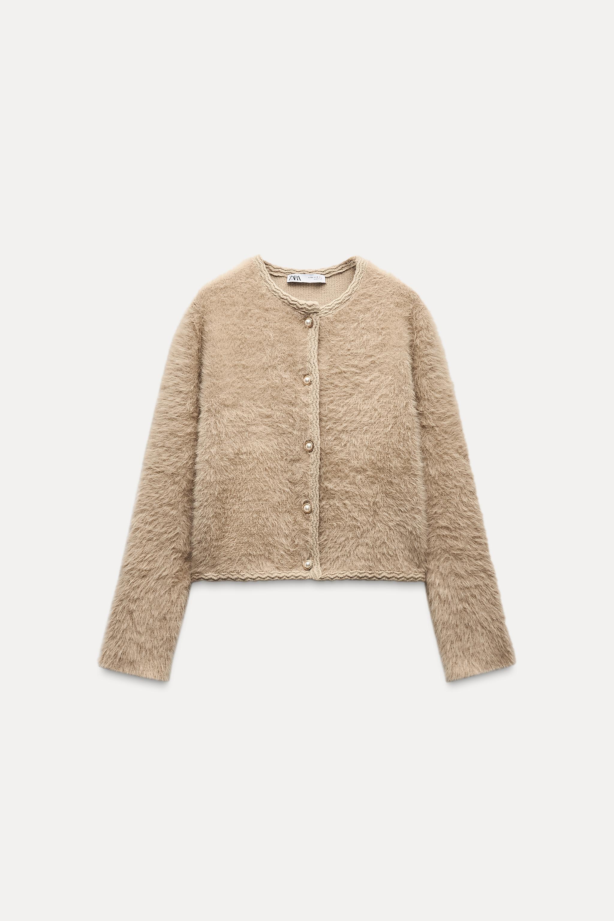 ZARA フェイクファーカーディガン - メルカリ
