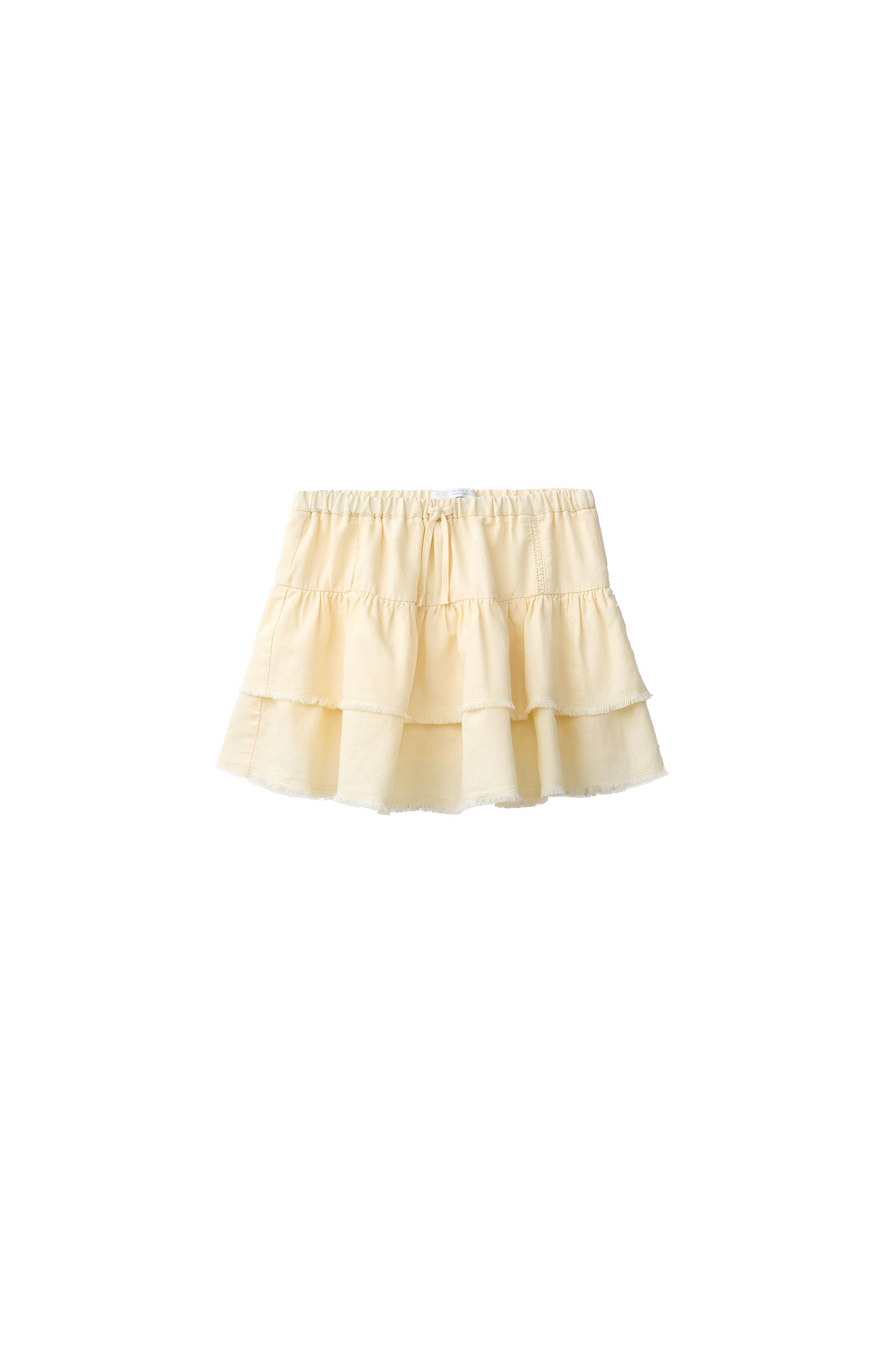 RUFFLED LACE SKIRT - Tangerine | ZARA United States