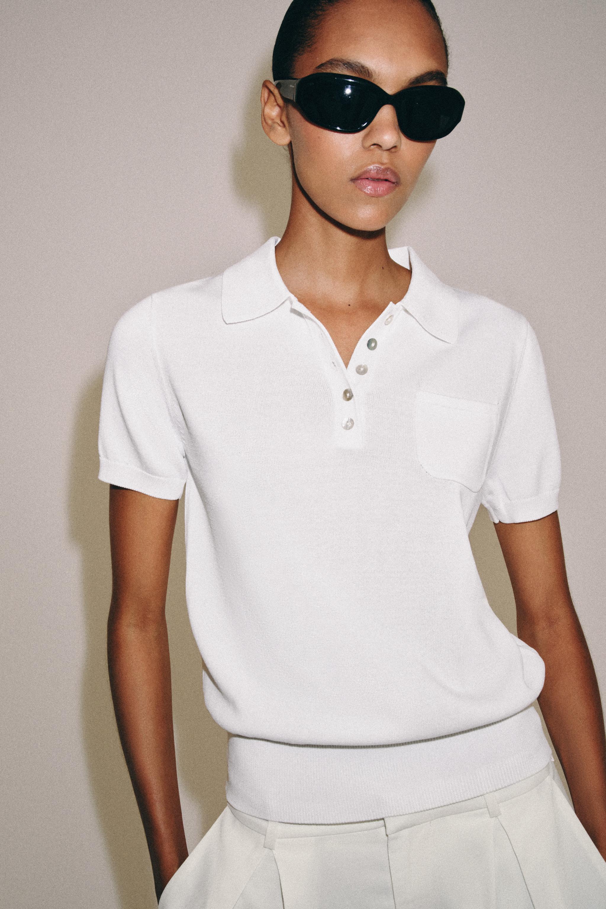 Zara KISA KOLLU TRİKO POLO T-SHIRT