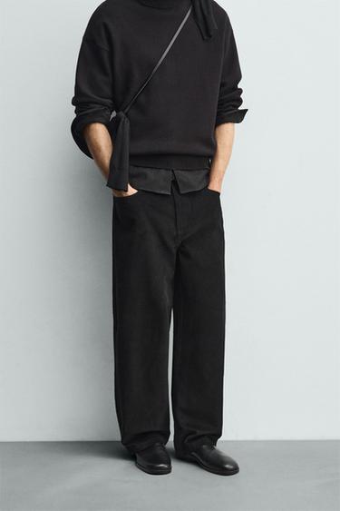 BALLOON FIT CORDUROY TROUSERS - Black by Zara