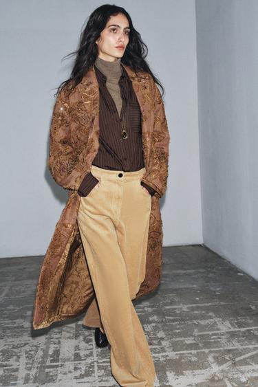 MANTEAU LONG BRODERIES ZW COLLECTION LIMITED EDITION - Rose clair de Zara - Image 1