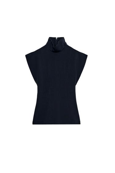TOP CUELLO PERKINS INTERLOCK - Marino oscuro de Zara