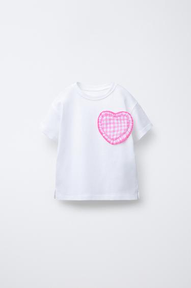HEART PRINT T-SHIRT - Pale pink by Zara
