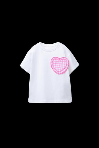 Zara HEART PRINT T-SHIRT - Pale pink - Image 0