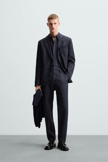 100% LINEN SUIT - Ink blue by Zara - Image 0