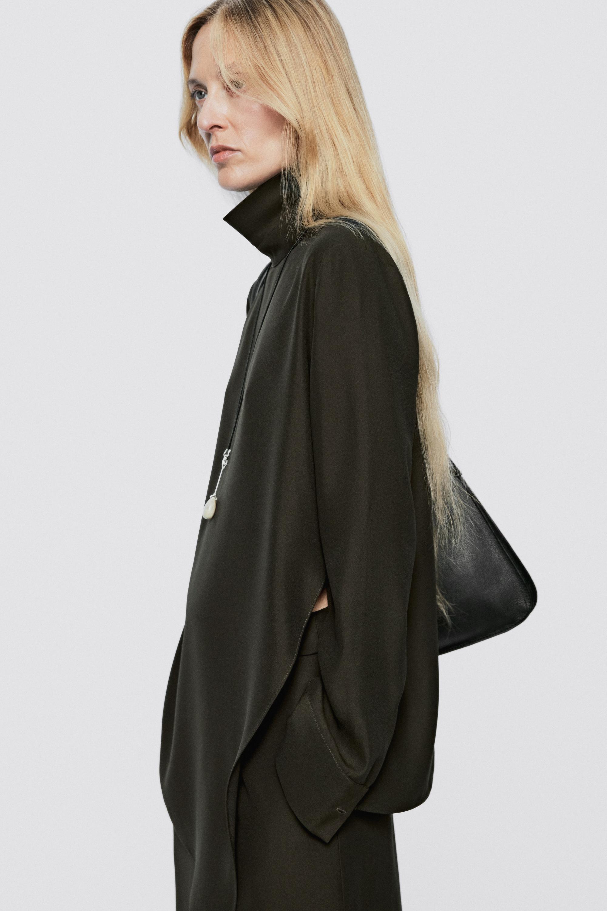 Flowing high neck asymmetric blouse - LIMITED EDITION