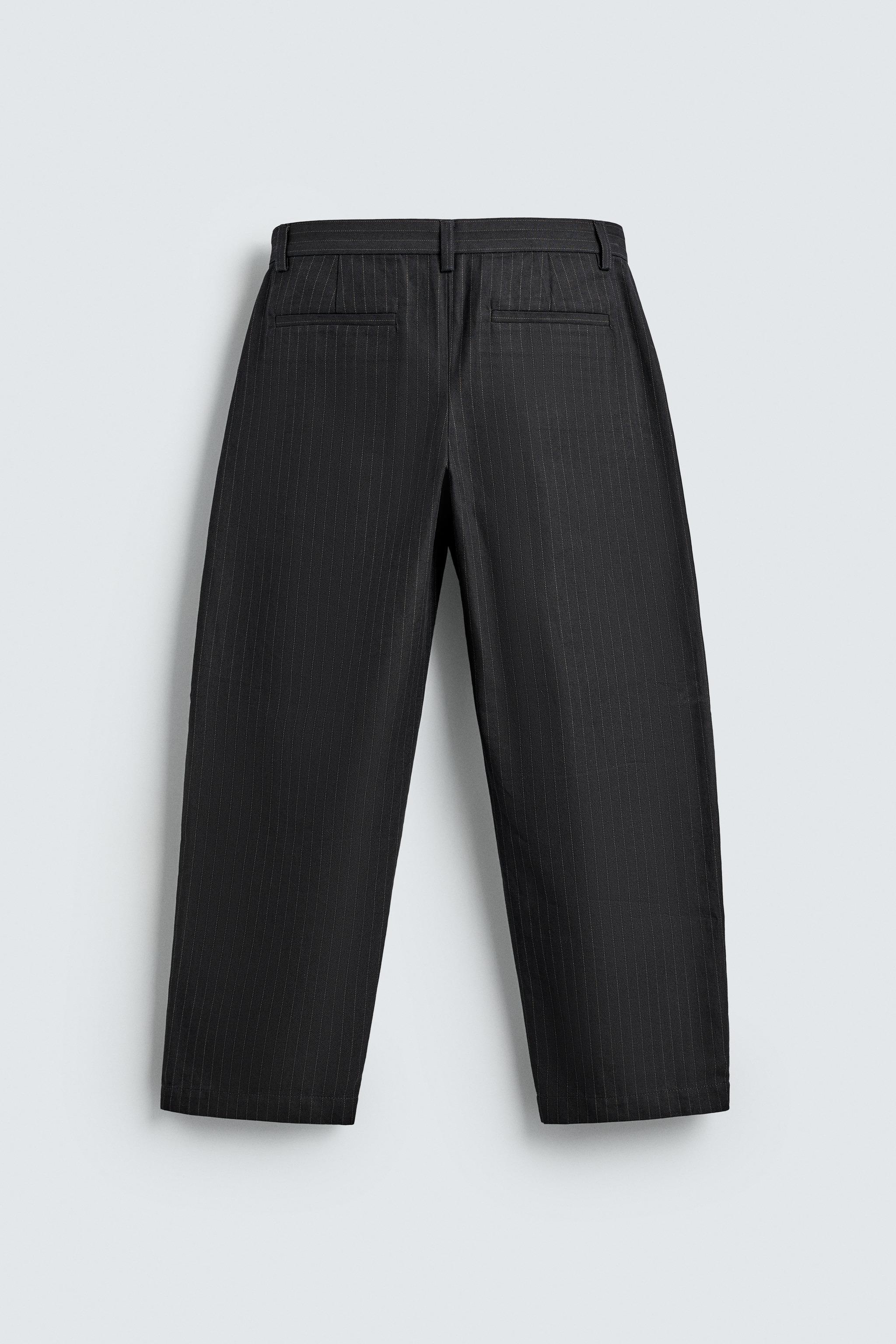 ピンストライプ柄リラックスフィットパンツ - ブルー | ZARA Japan / 日本