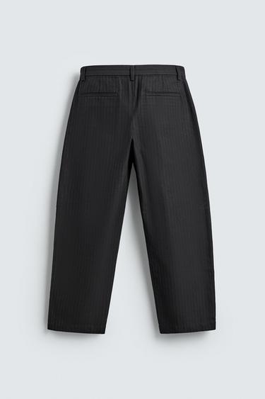 RELAXED FIT PINSTRIPE TROUSERS - Blue by Zara - Image 7