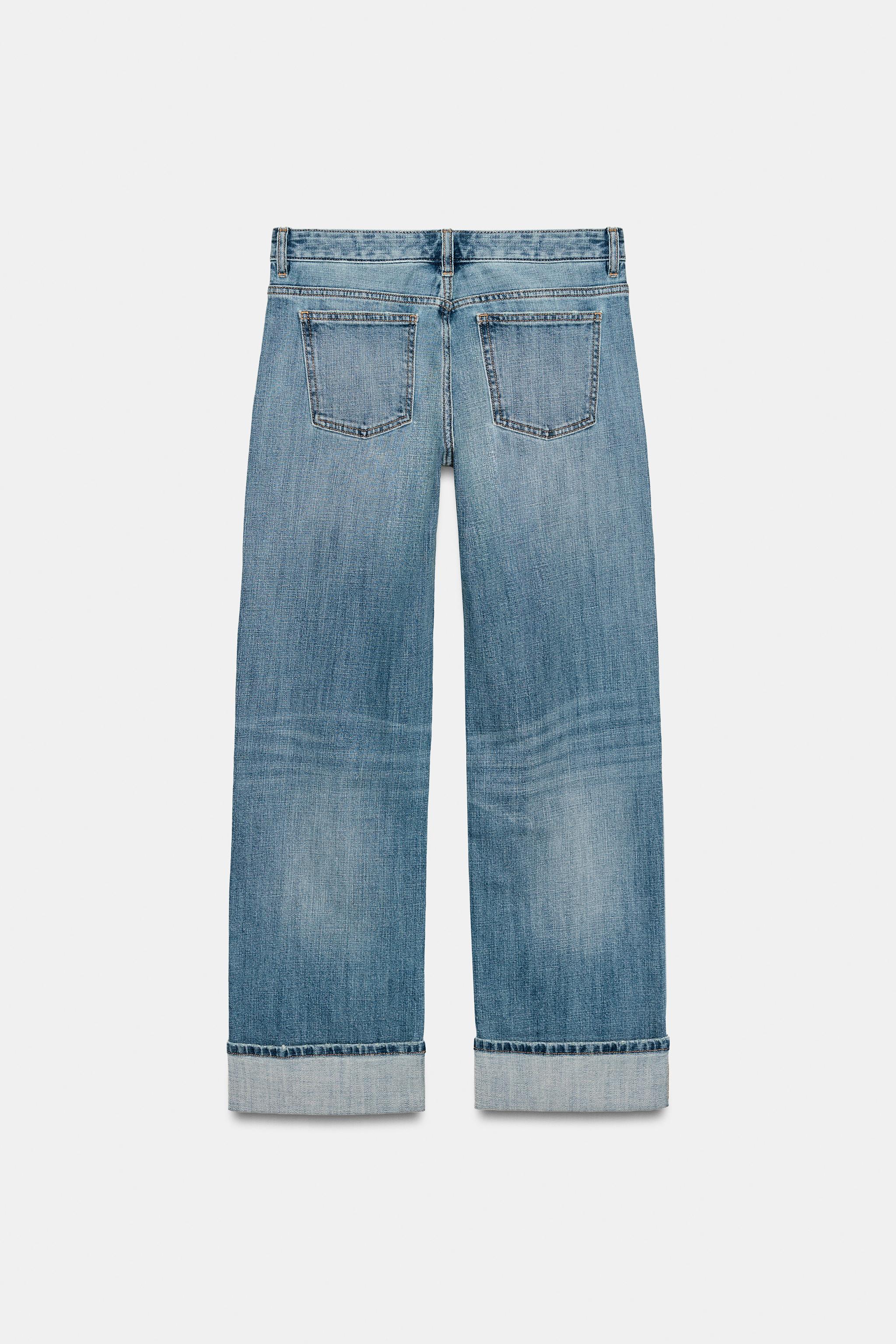 JEANS TRF LOOSE FOLDED TAILLE BASSE