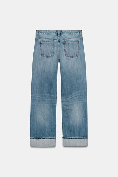 TRF LOW-RISE LOOSE FOLDED JEANS - Blue by Zara - Image 7