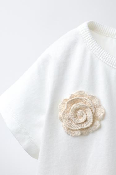 HAUT À FLEURS EN CROCHET - Blanc de Zara - Image 2