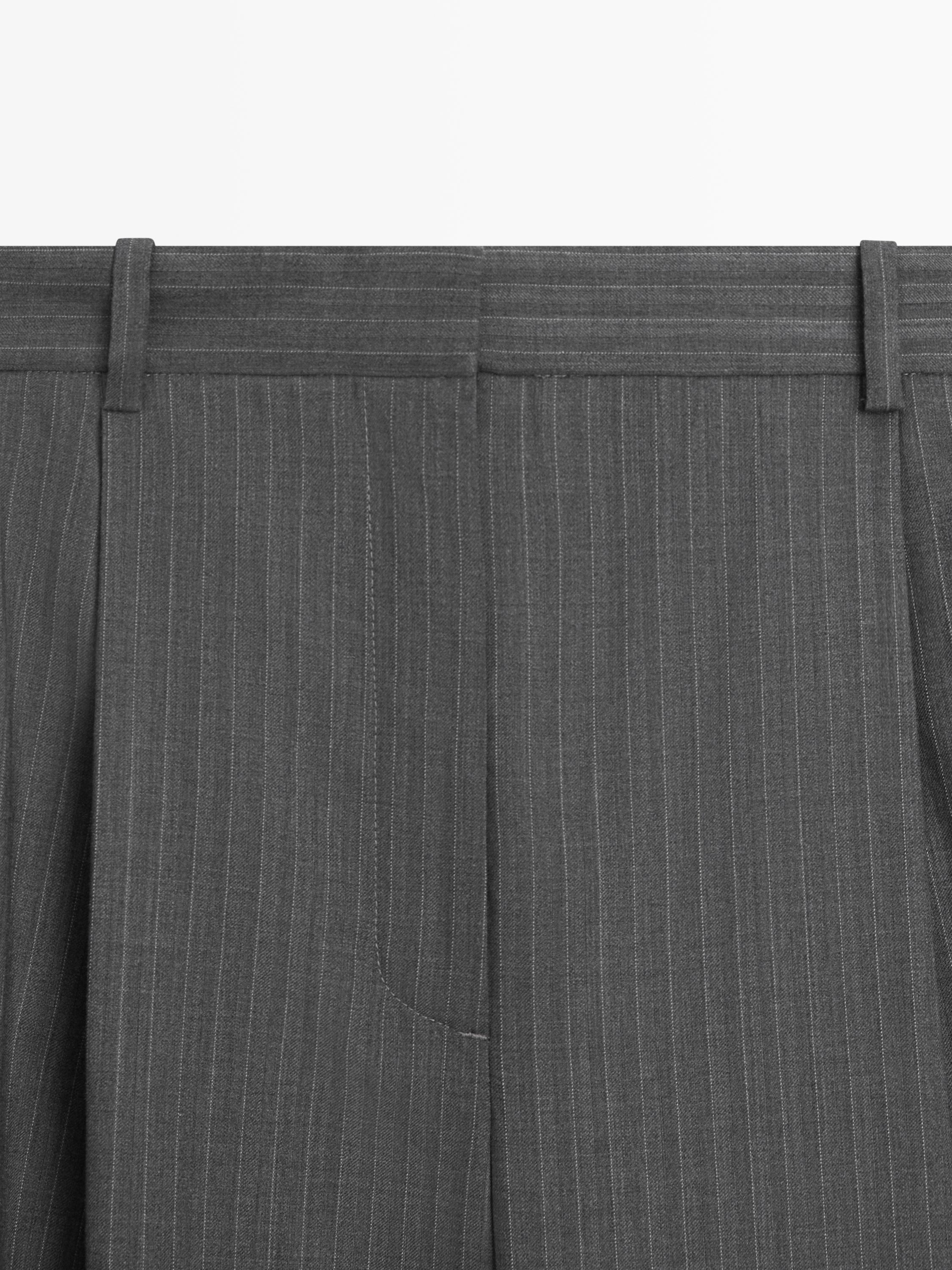 Pinstripe cool wool blend suit trousers