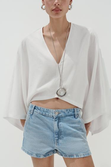 KIMONO A MANTELLO ASIMMETRICO - Bianco sporco di Zara