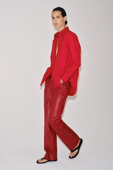 ZW COLLECTION POPLIN SHIRT - Red by Zara - Image 0